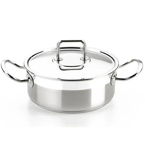 Cacerola de acero inoxidable con tapa Bra Profesional
