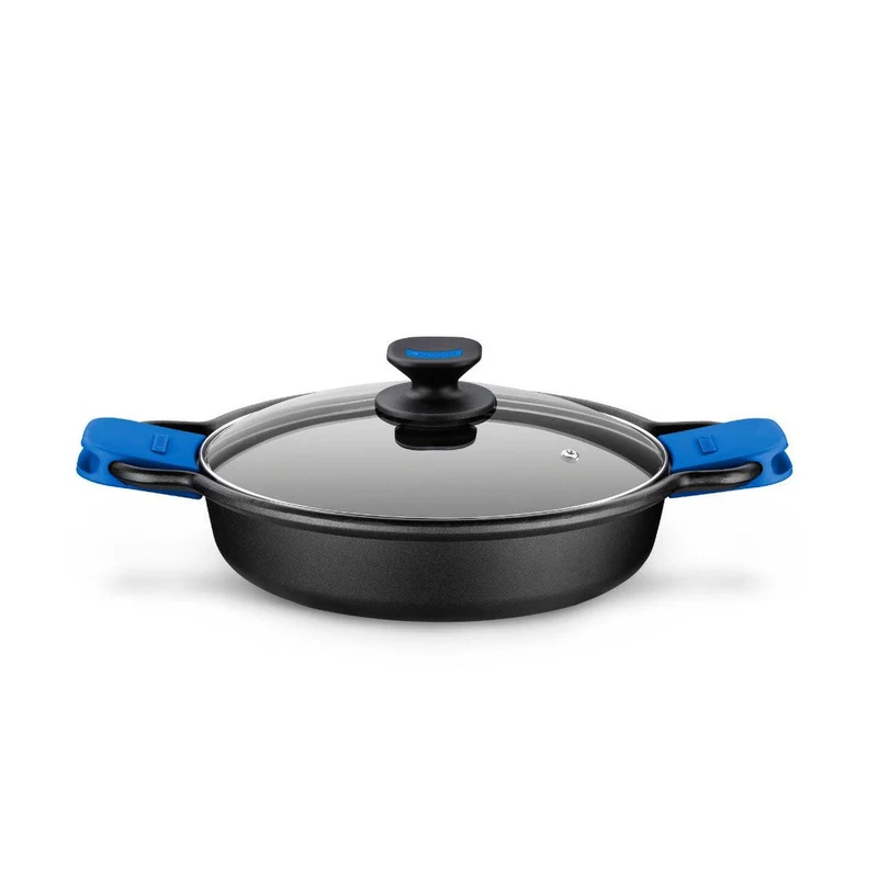 Cacerola baja con tapa Solid+ con asas de silicona Monix