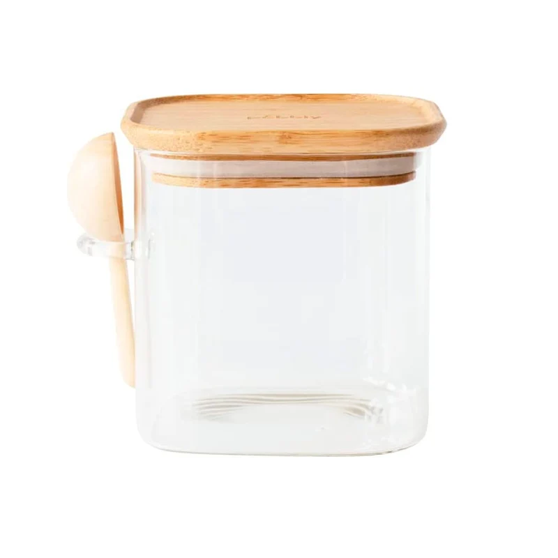 Recipientes de cristal con cuchara medidora de Pebbly