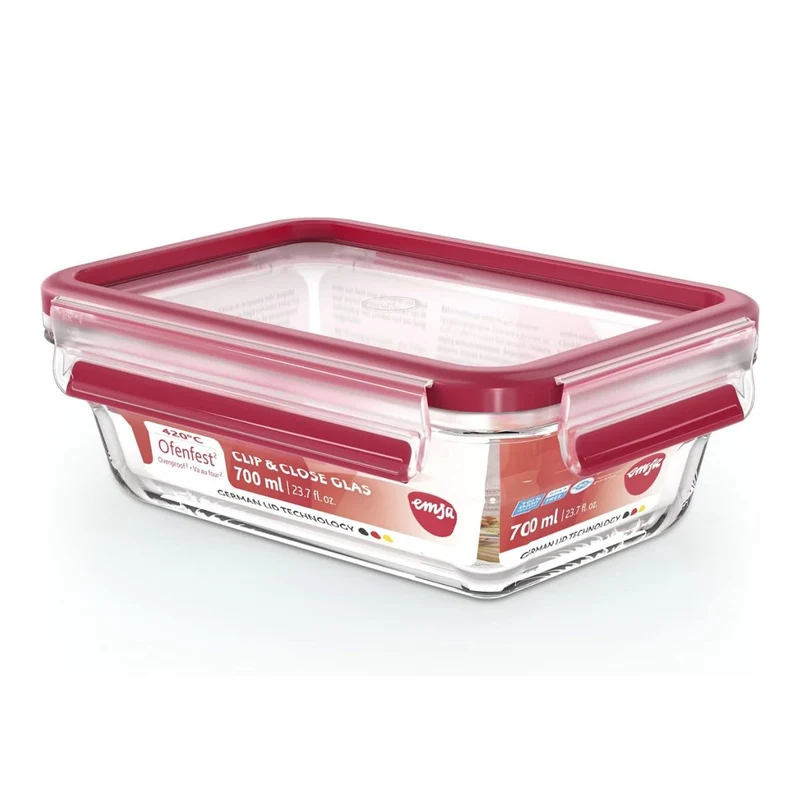 Recipientes de cristal apilables con cierre hermético Clip&Close EMSA