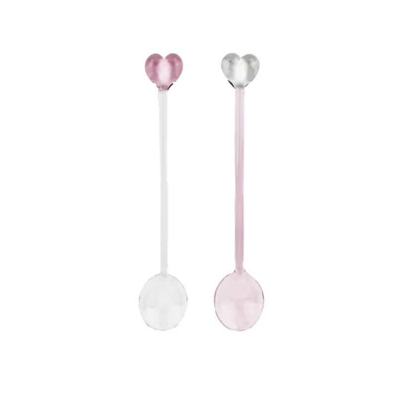Spoon Club - Cucharas de cristal - Corazón - Rosa
