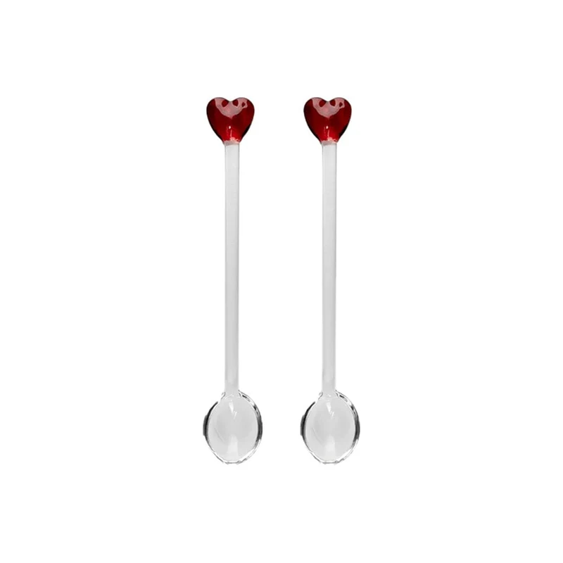 Spoon Club - Cucharas de vidrio - Corazón - Rojo