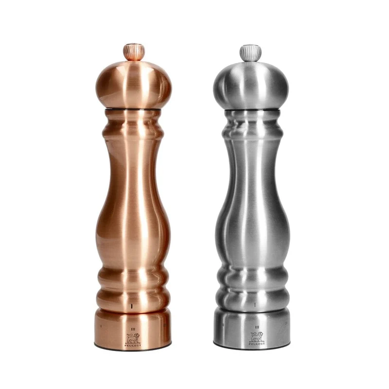Peugeot - Juego de molinillos de pimienta y sal Paris Chef de 22 cm de cobre y acero inoxidable