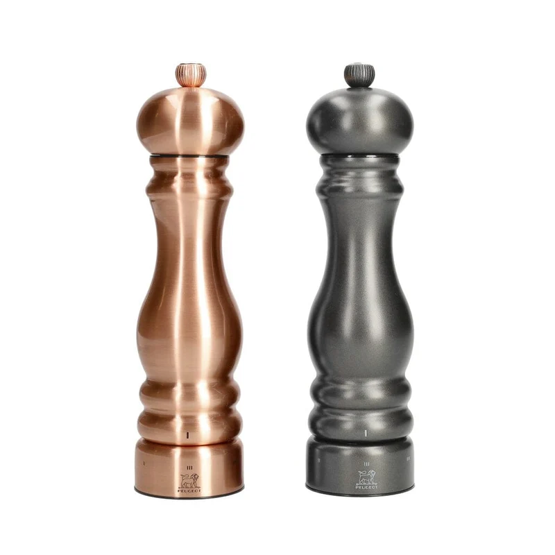 Peugeot - Juego de molinillos de pimienta y sal Paris Chef de 22 cm de cobre y carbono