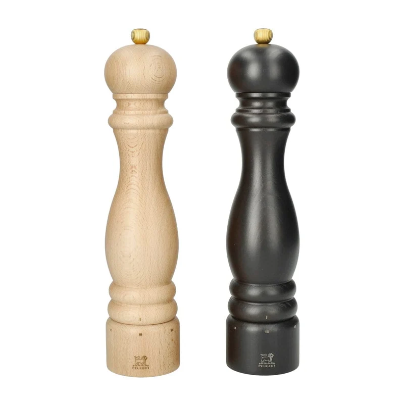 Peugeot - Juego de molinillos de pimienta y sal París 30 cm Chocolate y Natural