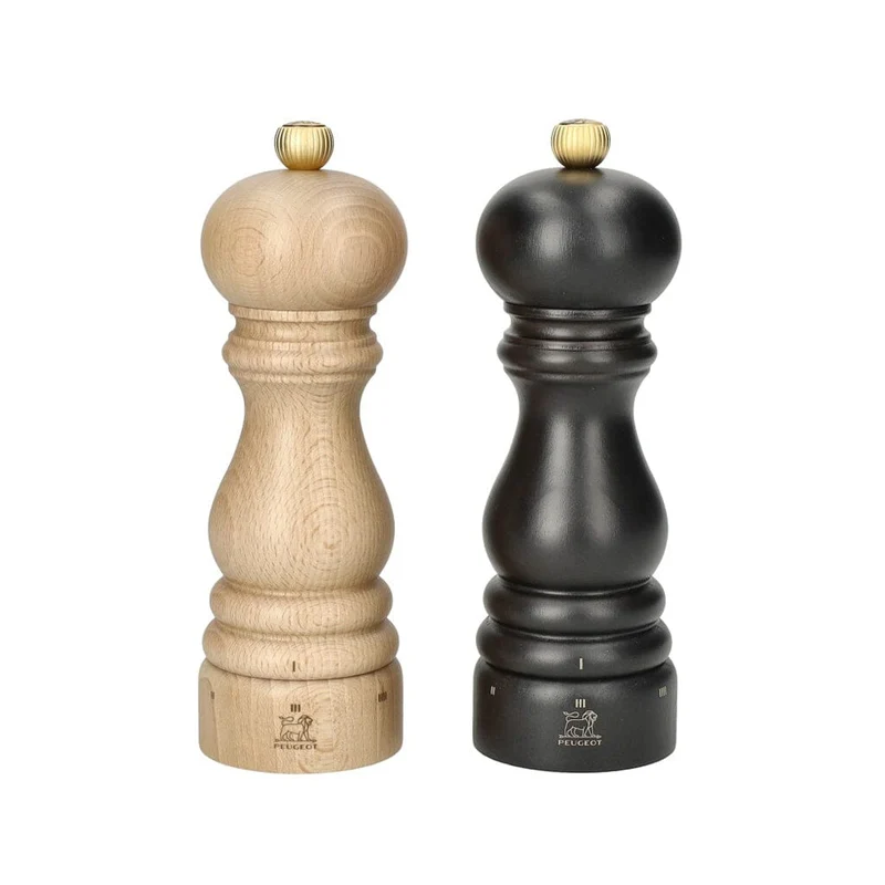 Peugeot - Juego de molinillos de pimienta y sal París 18 cm Chocolate y Natural