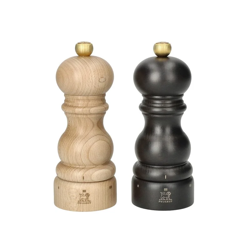 Peugeot - Juego de molinillos de pimienta y sal París 15 cm Chocolate y Natural