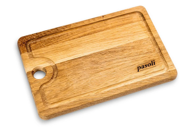 Tabla de cortar pasoli de madera de roble robusta 30 x 20 x 2 cm - respetuosa con los cuchillos