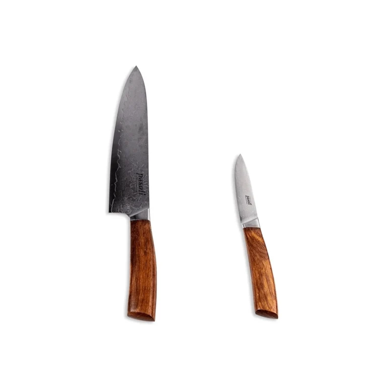 Juego de 2 piezas pasoli Damasco "Chef" - acero de Damasco de alta calidad con núcleo VG10