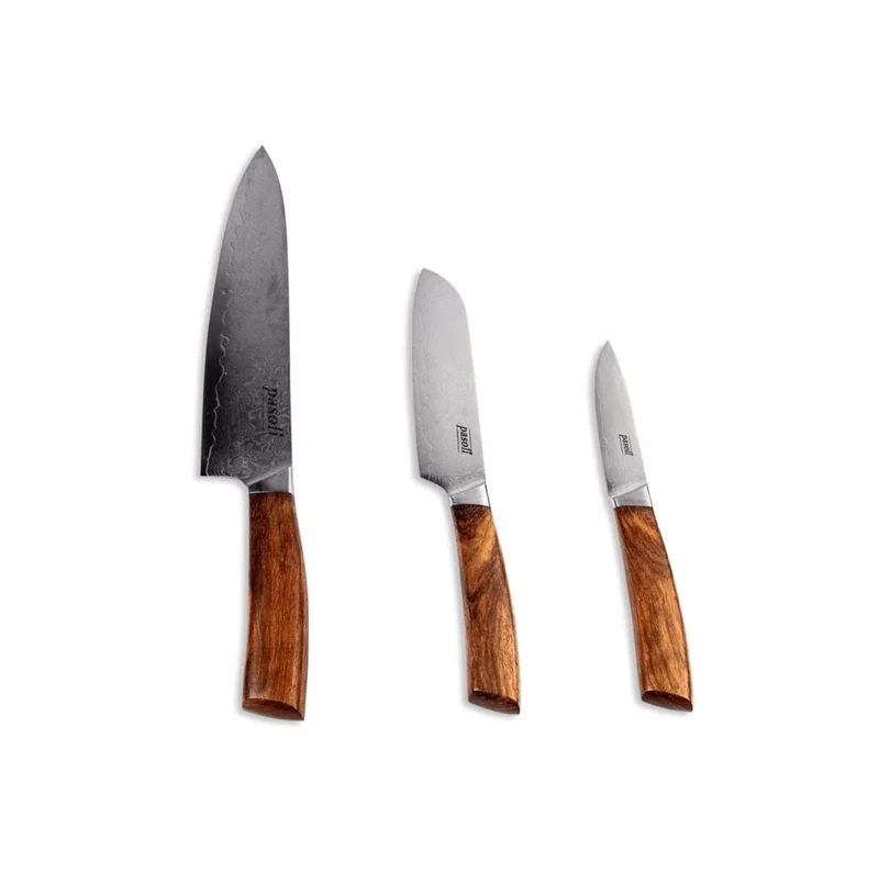 Juego de 3 cuchillos de Damasco "Chef"