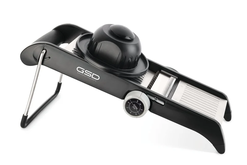 Mandolina profesional GSD con insertos de corte integrados: cuchillas y superficie de corte de acero inoxidable