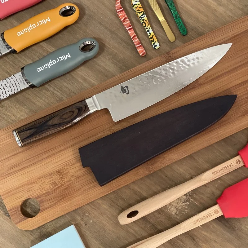 Cuchillo shun premier cebollero y funda de madera