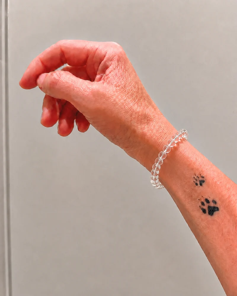 Pulsera de bolas de cristal de roca