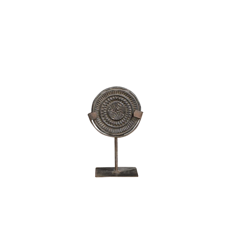 Disco decorativo de madera India 12x12x24cm - Indian Treasures