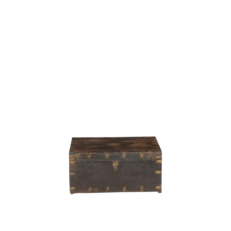 Baúl de madera reciclada estilo vintage 56x39x27cm - Indian Treasures