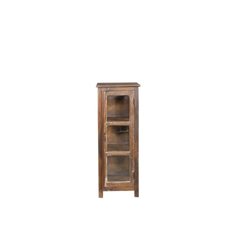 Vitrina expositora en madera y cristal 45x40x116cm - Indian Treasures