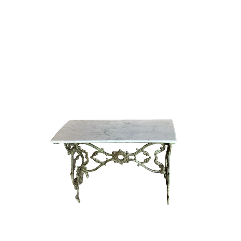 Mesa de centro en hierro y mármol 79x44x66cm - Indian Treasures