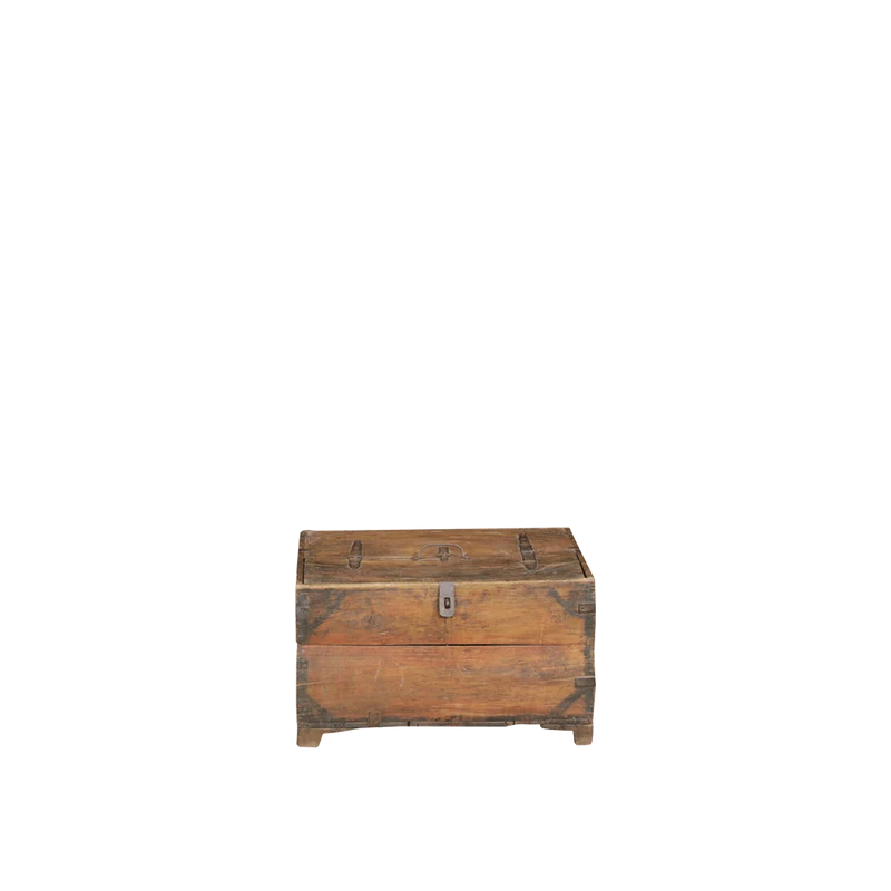 Baúl de madera estilo vintage 64x49x38cm - Indian Treasures