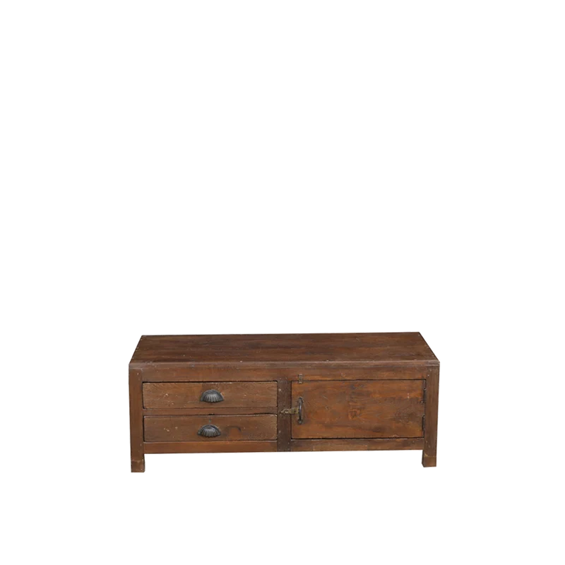 Aparador bajo de madera para salón 114x48x42cm - Indian Treasures