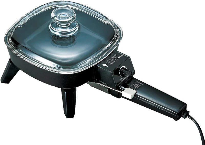Brentwood Appliances SK-45 sartén eléctrica con tapa de vidrio (600 W 6 pulgadas), 6 pulgadas, color negro