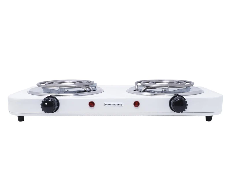 Mayware HY2000A Parrilla Eléctrica Doble, color Blanco