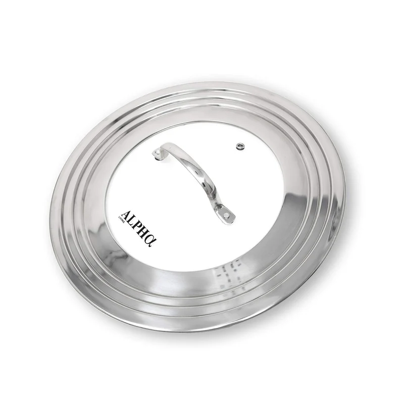 Alpha Living 60015 Tapa universal de acero inoxidable de alto grado y vidrio, de 17.78 cm a 30.48 cm, se adapta a todas las ollas, tapra de repuesto, para sartén