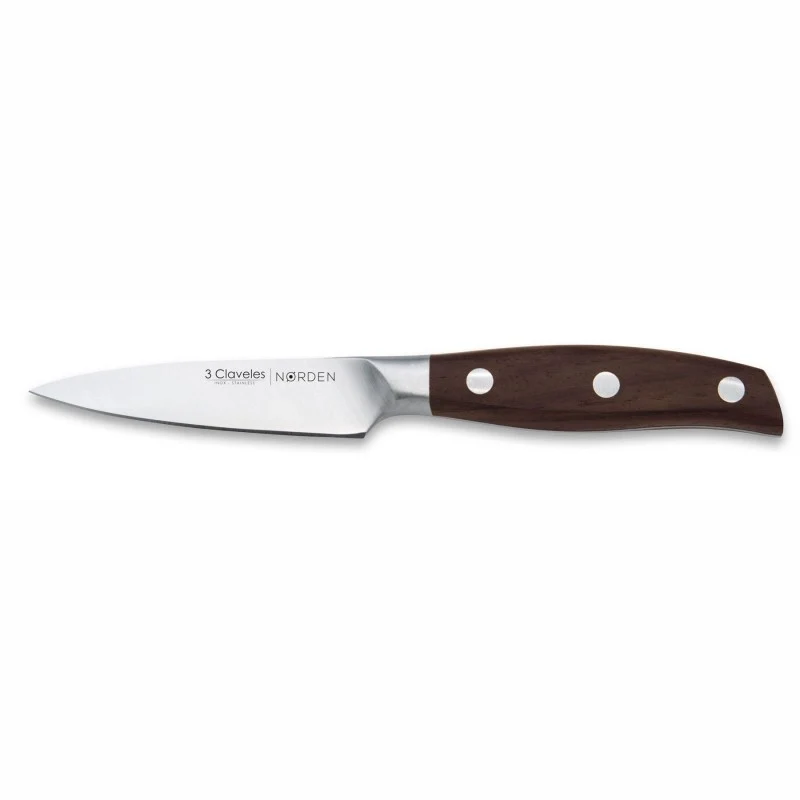 Puntilla de Cocina 3 Claveles Norden 9 cm – Mango Roble y Acero Inoxidable