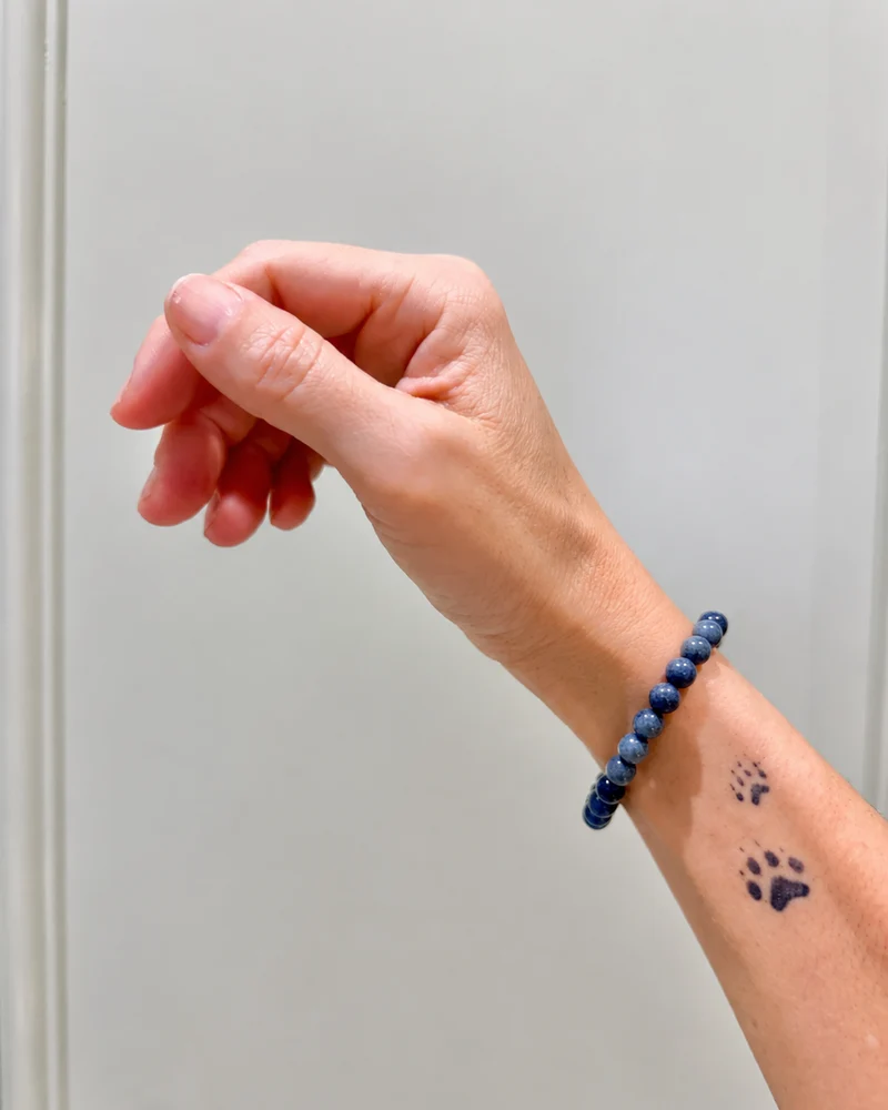 Pulsera de bolas de Dumortierita