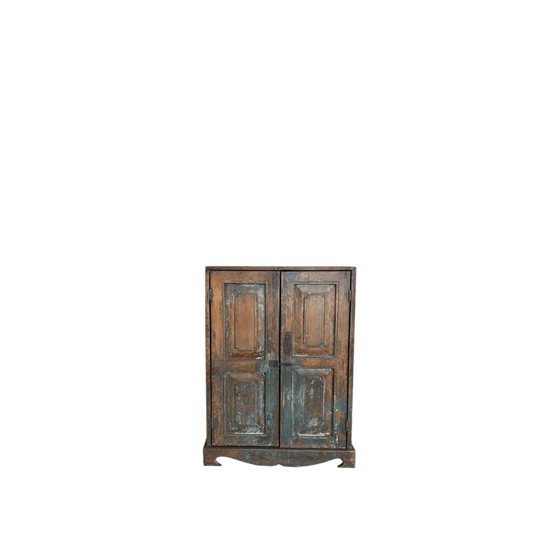 Armario dos puertas madera maciza 55x31x83cm - Indian Treasures