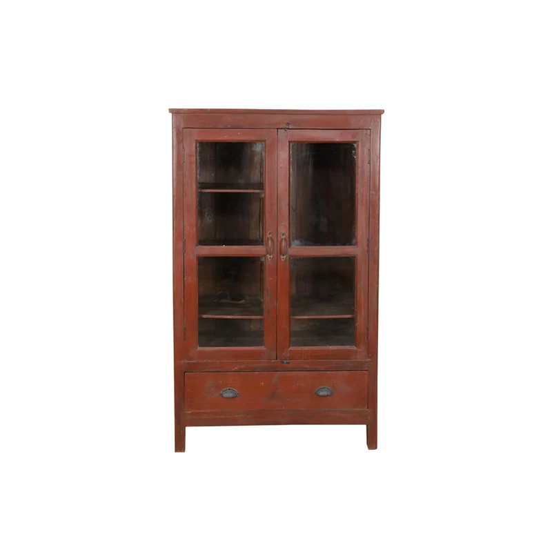 Vitrina estilo antiguo de madera teca 92x51x152cm - Indian Treasures