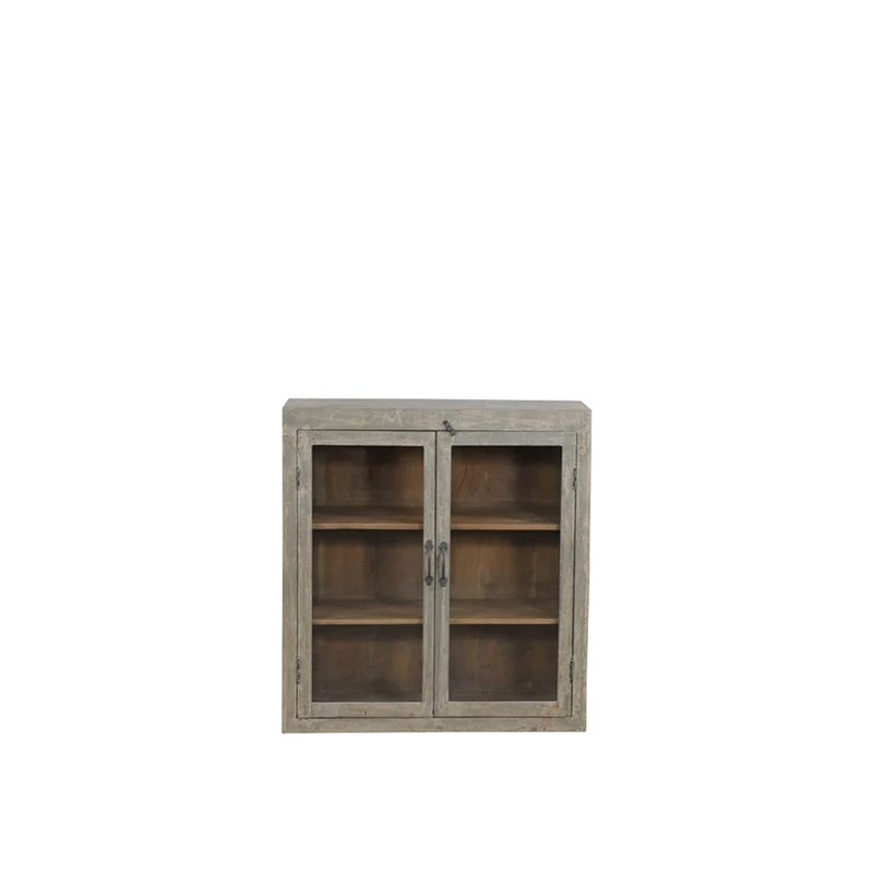 Vitrina pequeña de madera vintage 87x27x97cm - Indian Treasure
