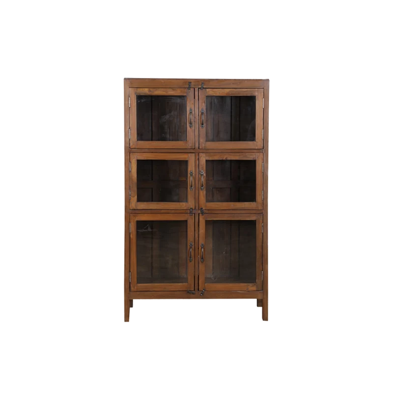 Vitrina de madera estilo colonial madera 91x35x153cm - Indian Treasures