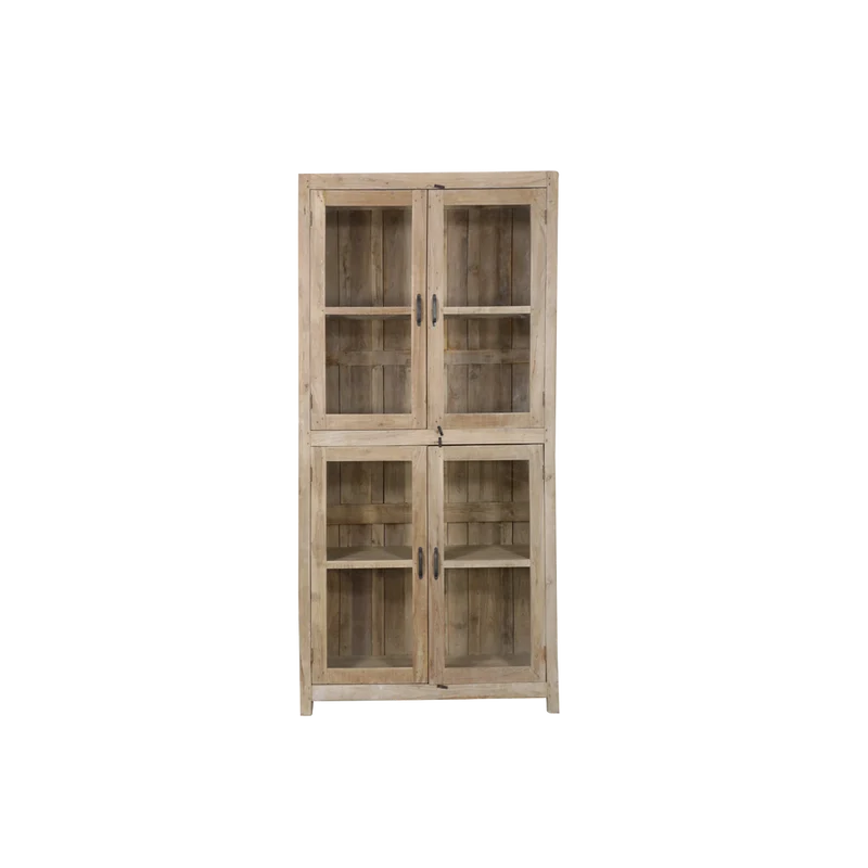 Vitrina de madera rústico elegante 122x50x260cm - Indian Treasures