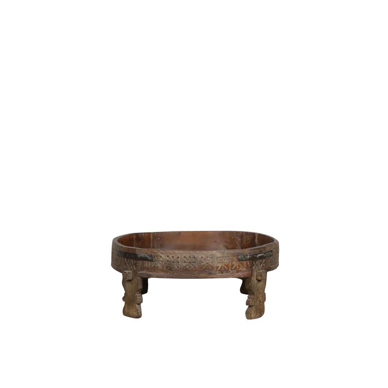 Mesa redonda artesanal baja 68x68x26cm - Indian Treasures