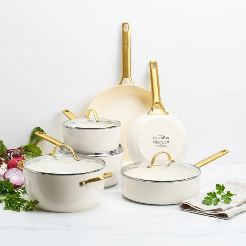 Batería de cocina 6 piezas cerámicas Padova Cream White GreenPan