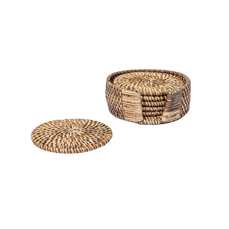 Natural Rattan Coasters | Set of 6