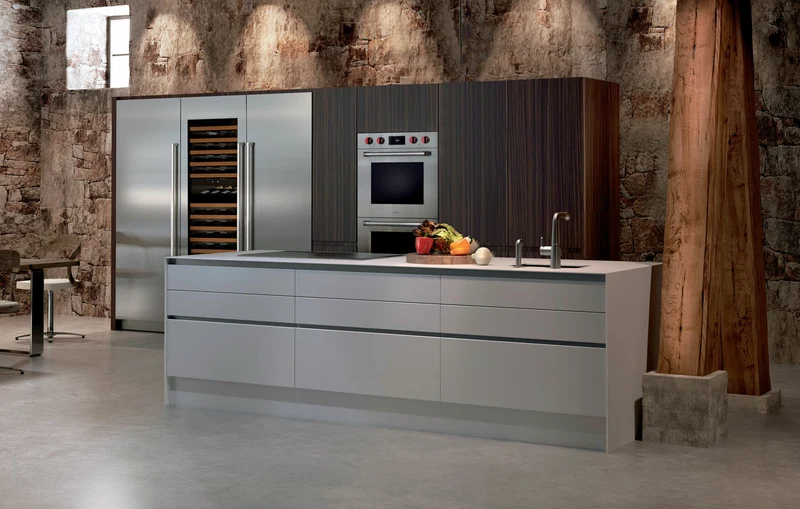 Horno Doble Empotrable Profesional Serie M con mandos en rojo