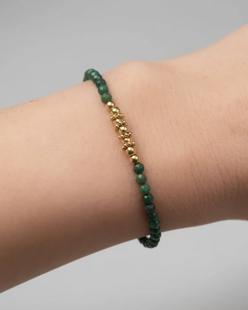 Pulsera aléa dorada de fucsita