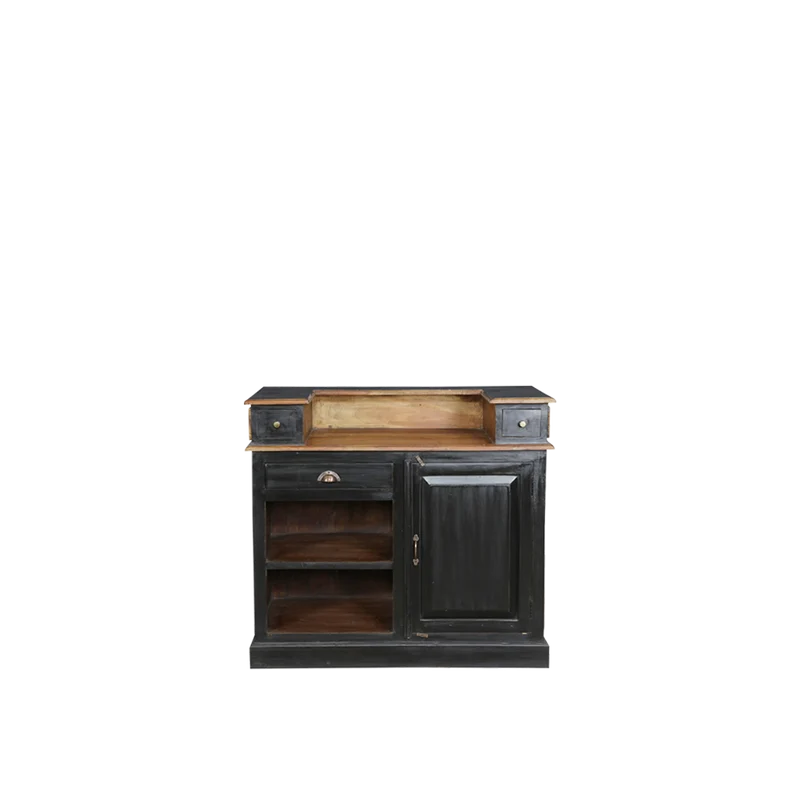 Mostrador de madera de teca negra - Indian Treasures