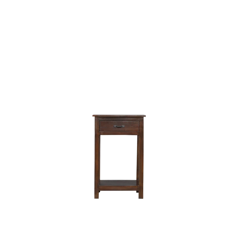 Mesita de noche madera teca 51x31x80cm - Indian Treasures