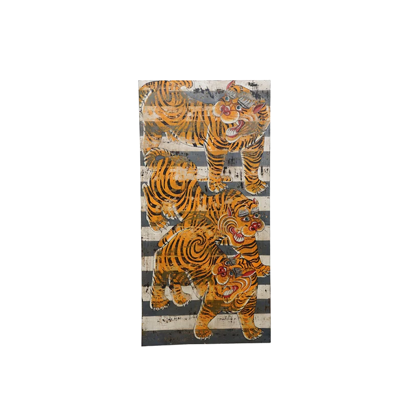 Panel decorativo de madera teca Tigres 76x3x153cm - Indian Treasures