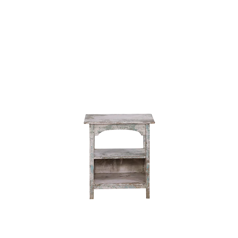Mesita de noche vintage de madera teca 56x38x63cm - Indian Treasures