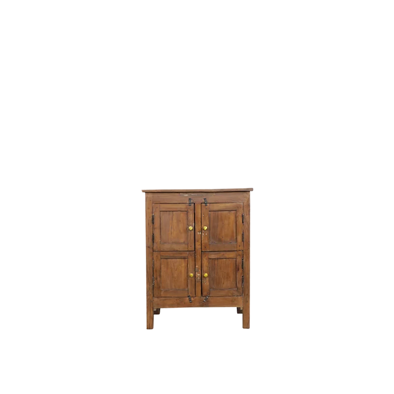 Aparador rústico de madera teca 71x54x92cm - Indian Treasures