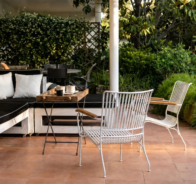 Silla de jardín estilo vintage hierro blanco - Indian Treasures