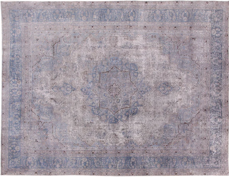 Alfombra vintage persa azul gris 370x280cm