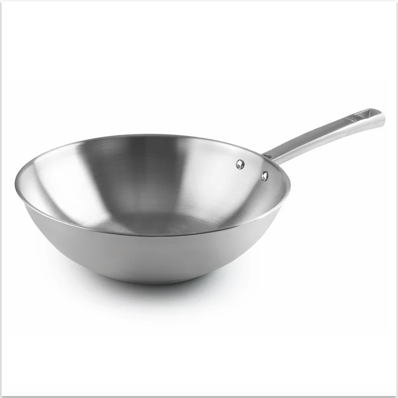 Sartén Wok acero inoxidable 28 cm - Cocuisine