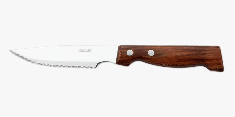 Cuchillo Hoja ancha para Churrasco Madera de Haya Comprimida 120 mm