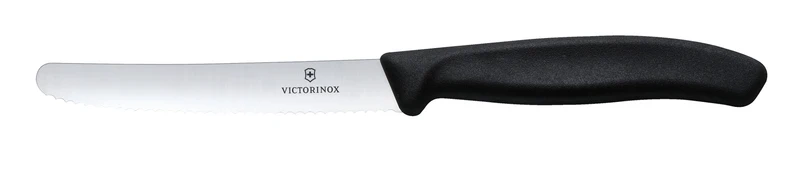 VICTORINOX CUCHILLO PUNTA REDONDA MANGO NEGRO CON SIERRA