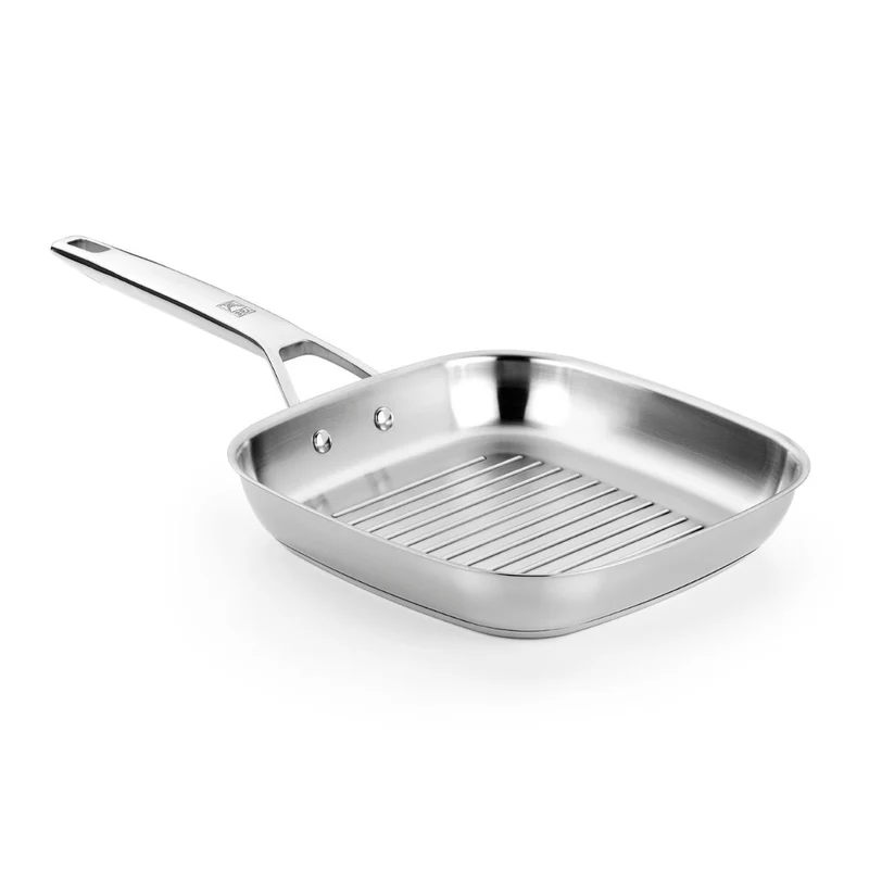 Grill con rayas de acero inoxidable sin antiadherente Signature