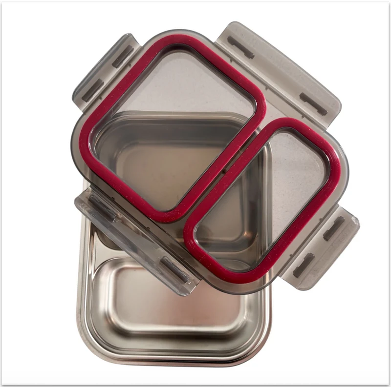 Tupper 2 compartimentos estanca acero inox 18/10